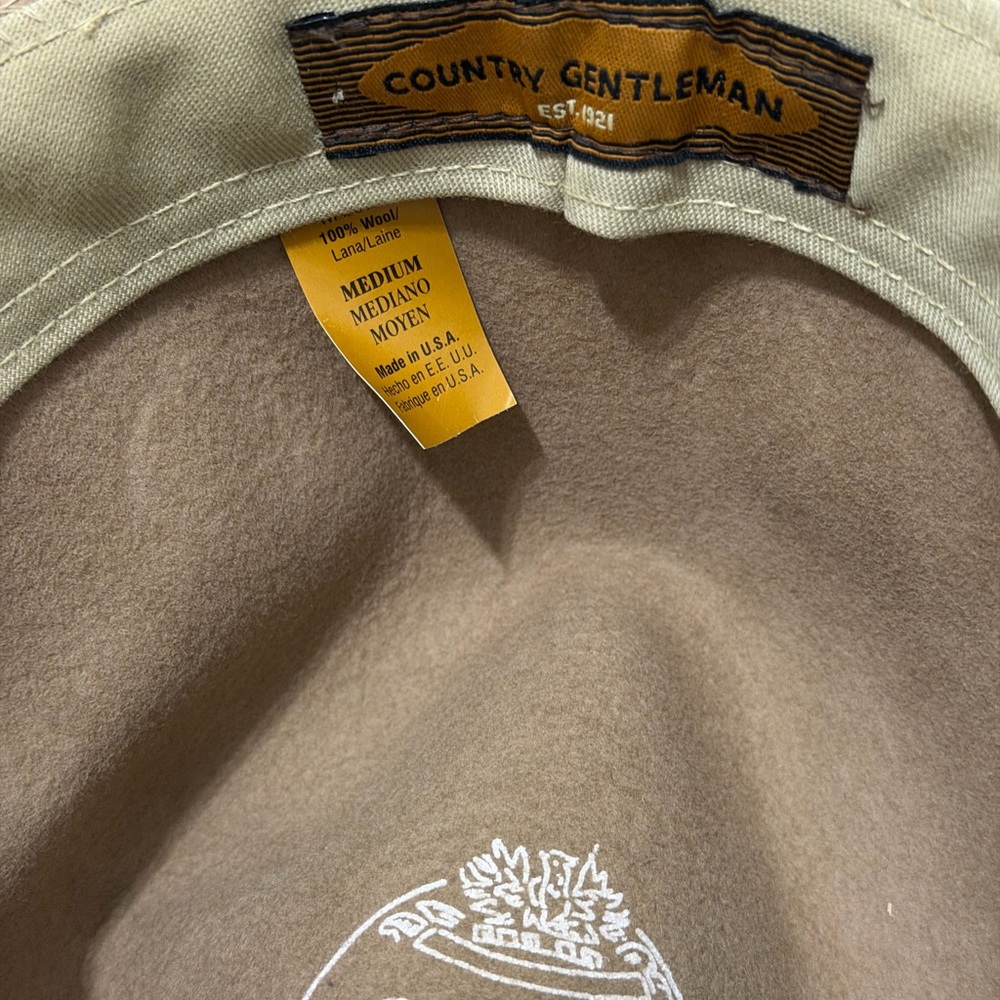 Country Gentlemen Light Brown Fedora 100% Wool Lite Felt Size M - Never Worn - Picture 7 of 11